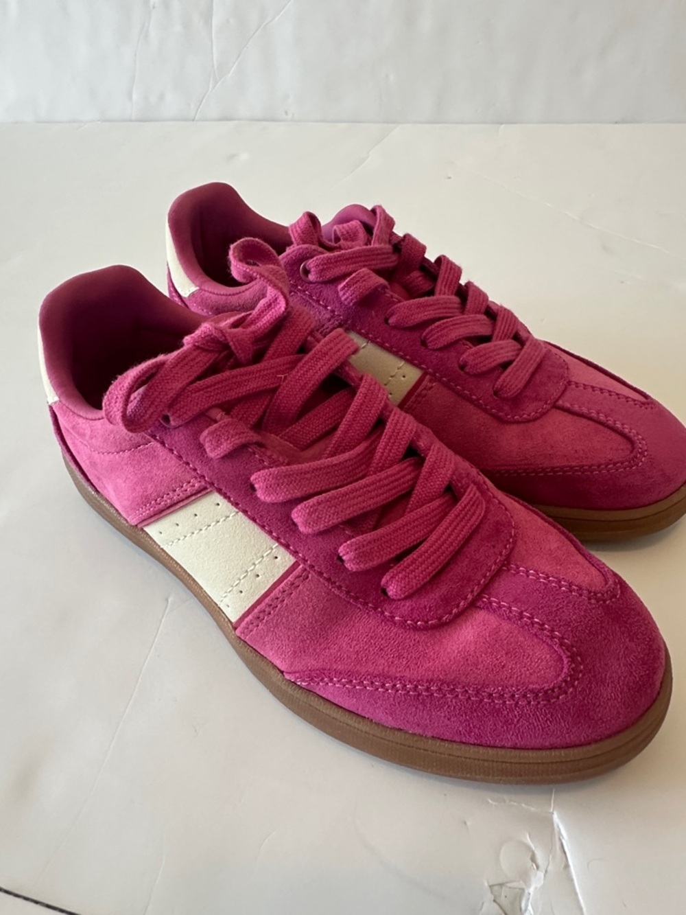ZARA Pink/Cream Sz 36 (6) Suede Combined Trainers - Picture 7 of 9